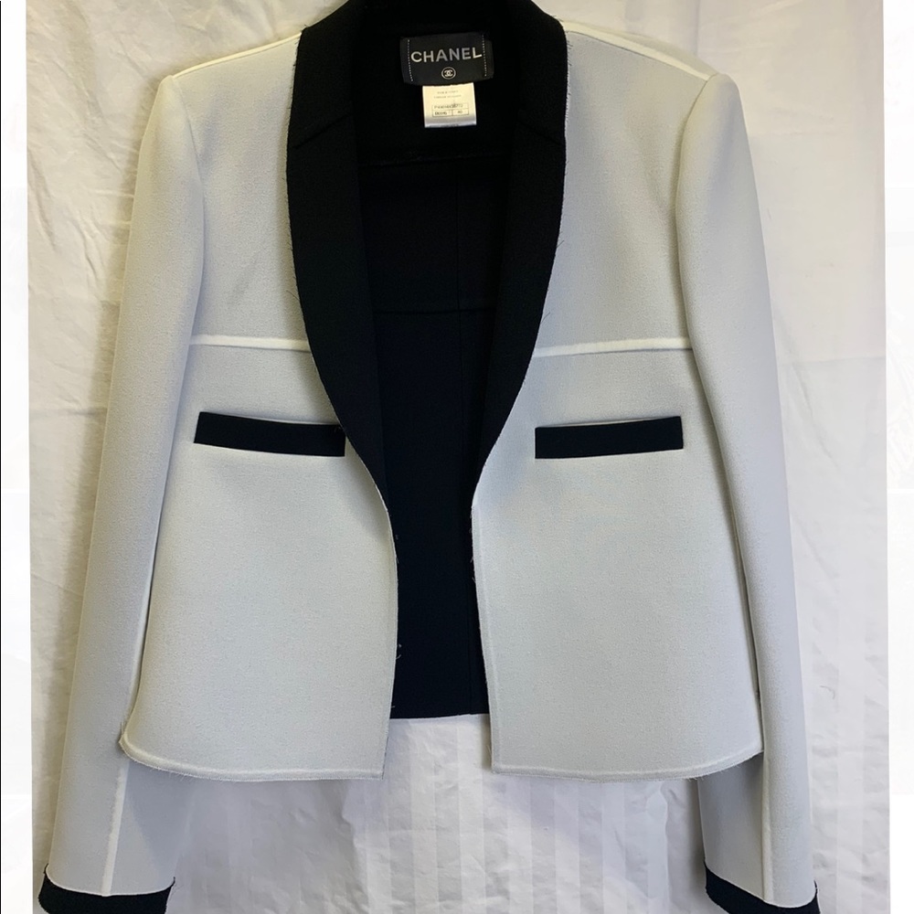 Chanel black and white blazer